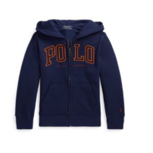 Polo by Ralph Lauren Kids Blue Hoodie with Orange Logo